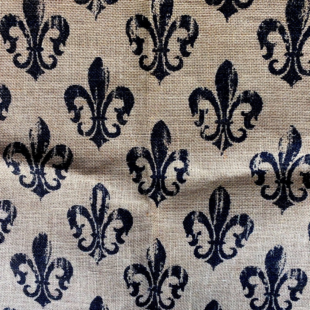 Fleur-de-lis Burlap Fabric, 1 yard